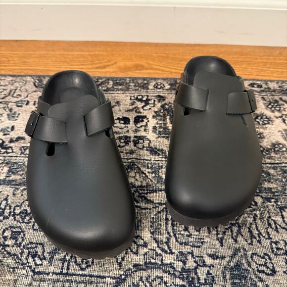 BIRKENSTOCK Women’s EU 37 Narrow (US 6.5) Boston Exquisite Black Leather Clog - Picture 5 of 9